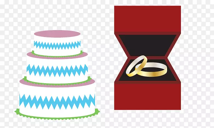 结婚蛋糕adobe插画结婚蛋糕戒指
