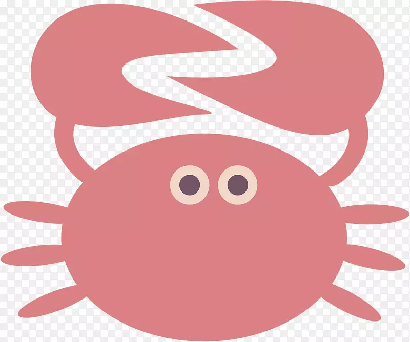 螃蟹卡通剪贴画-粉红蟹脚
