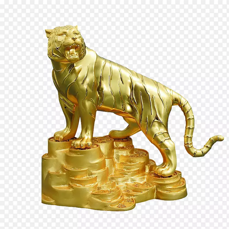 狮虎雕塑-老虎