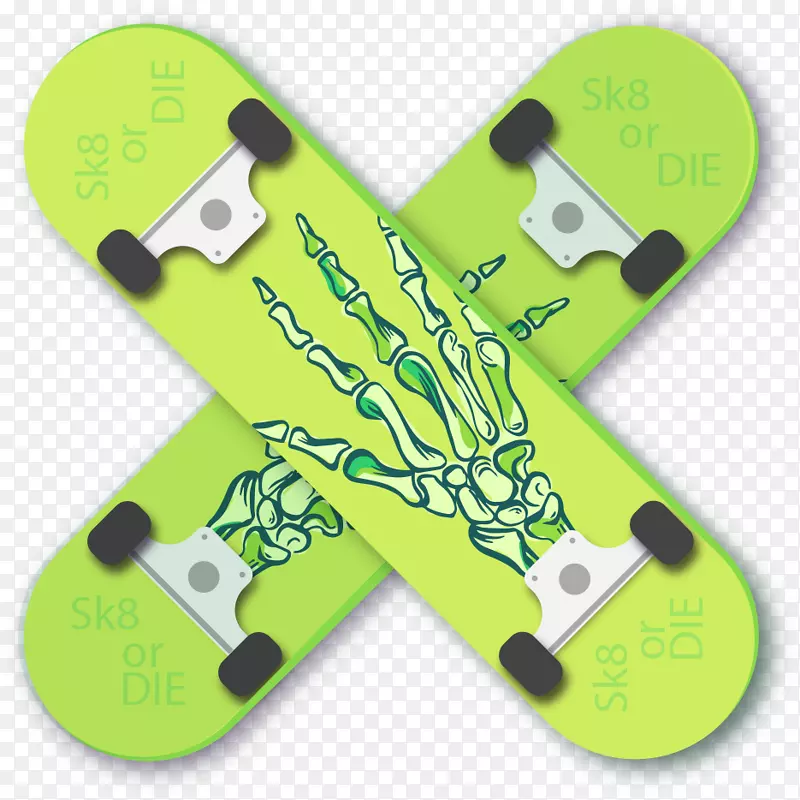 滑板-绿色滑板
