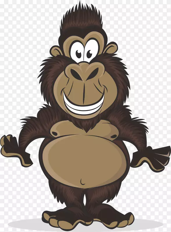 西部猩猩儿童插图-棕色大猩猩