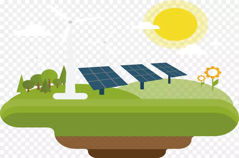 太阳能风能太阳能可再生能源装饰太阳能和风能