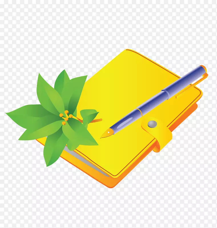 植树-黄色记事本笔