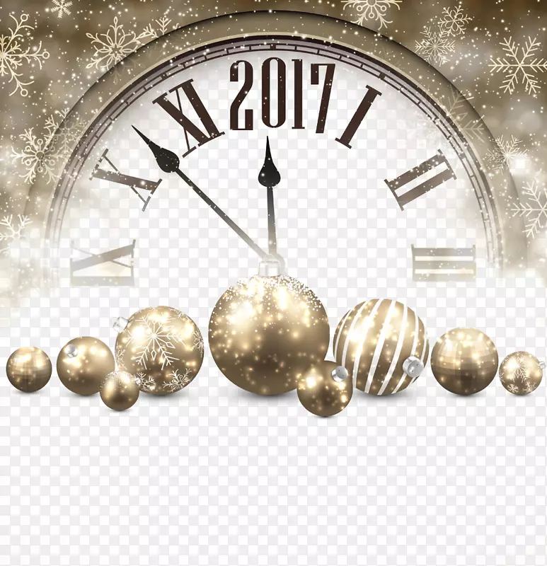 新年日除夕时钟-2017年金钟