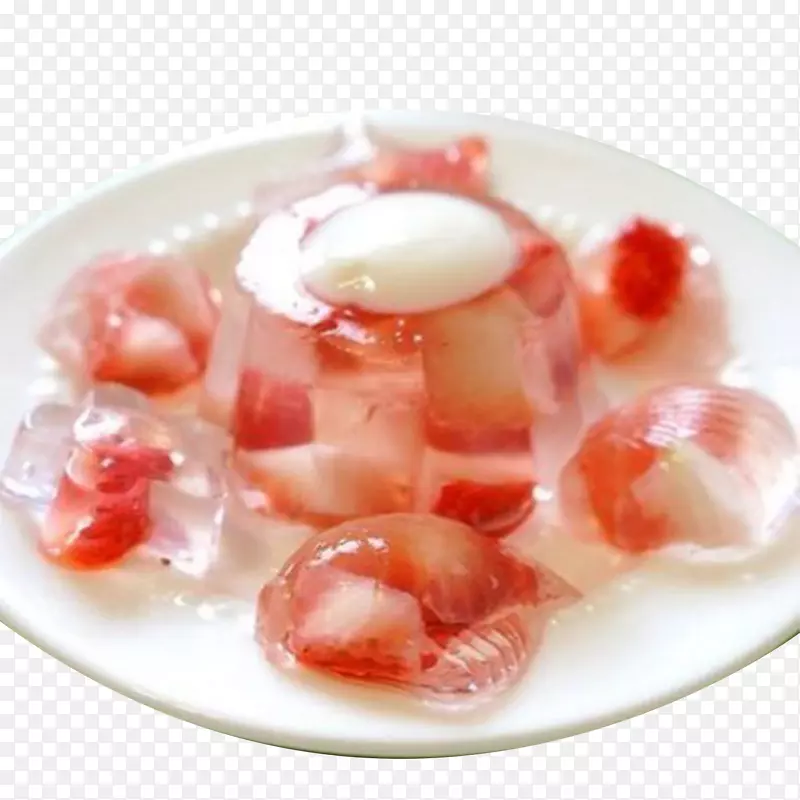 明胶甜点汁草莓酱草莓果冻