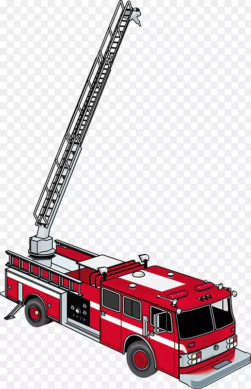 消防队消防队员消防处夹艺术红消防车