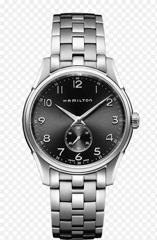 汉密尔顿手表公司表带石英钟汉密尔顿手表银黑色男性手表