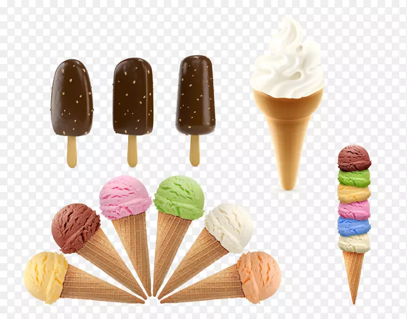 冰淇淋筒圣代-冰淇淋，牛奶冰淇淋棒棒糖