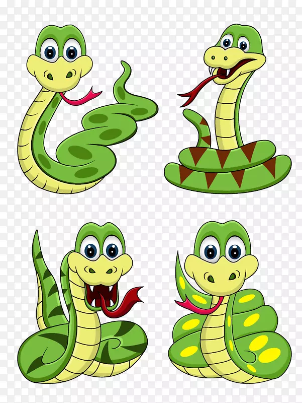 蛇动画剪辑艺术-材料可爱卡通蛇01