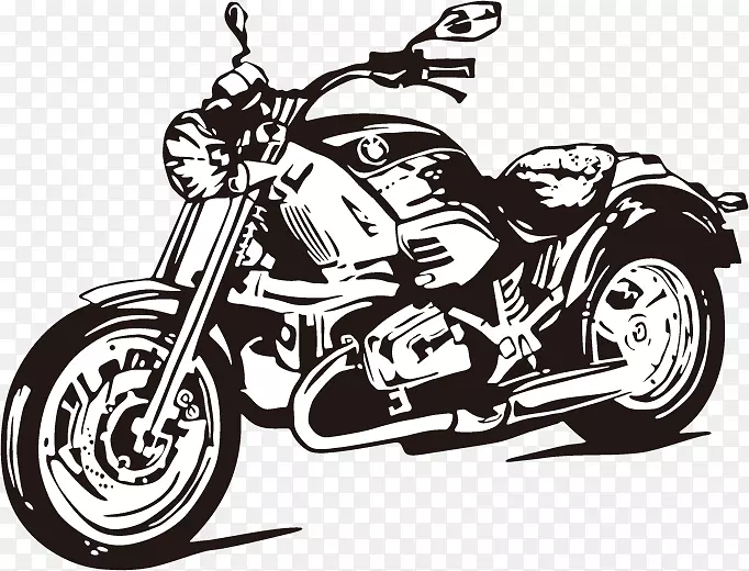 摩托车绘图插图-摩托车