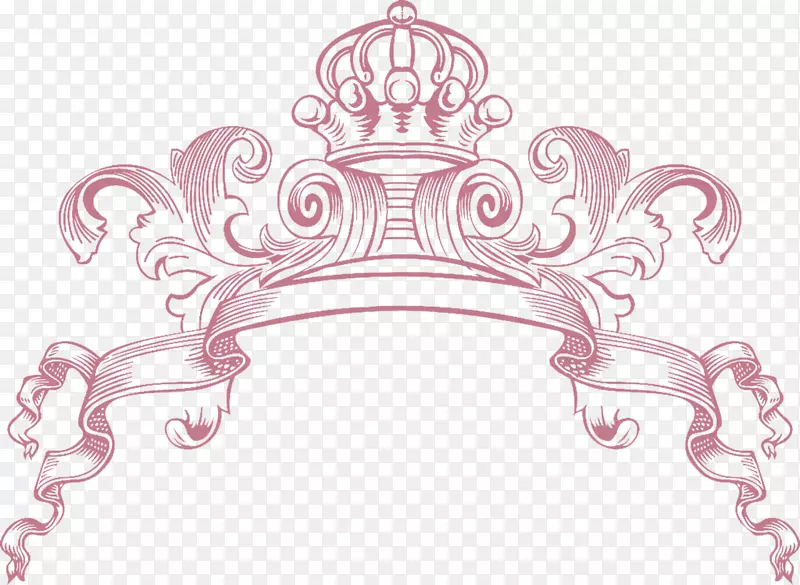 免费剪贴画-皇冠-粉红皇冠