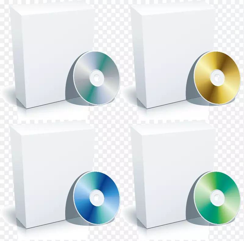 盒包装和标签欧式.空白软件盒模板材料，EPS格式