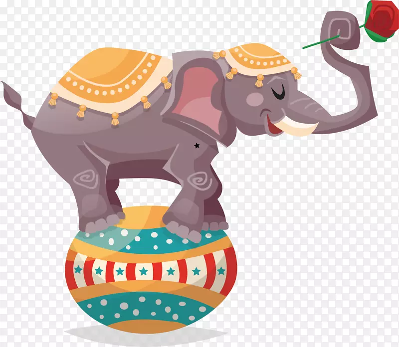 马戏团大象插图-泰国象