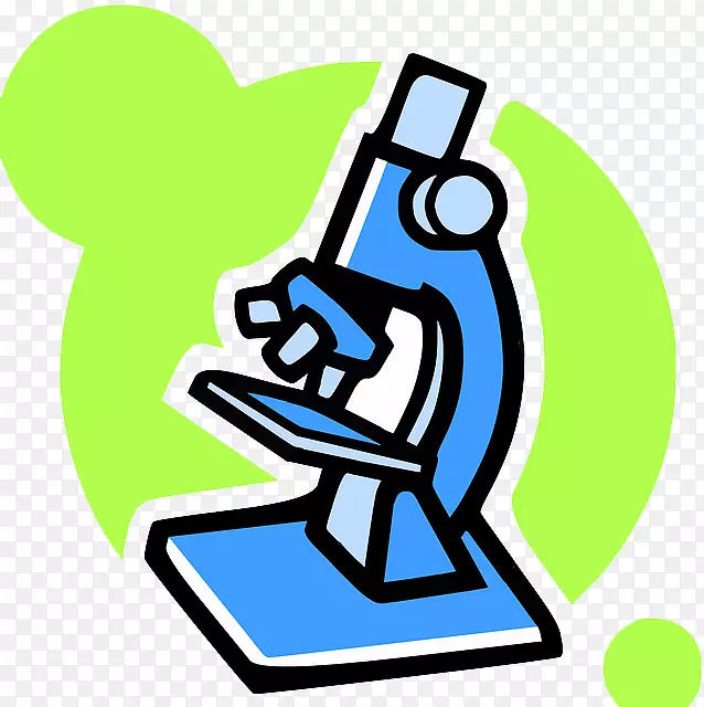 光学显微镜剪辑艺术.绿色彩绘显微镜