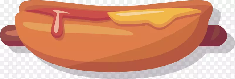 热狗面包香肠快餐-黄色美味热狗