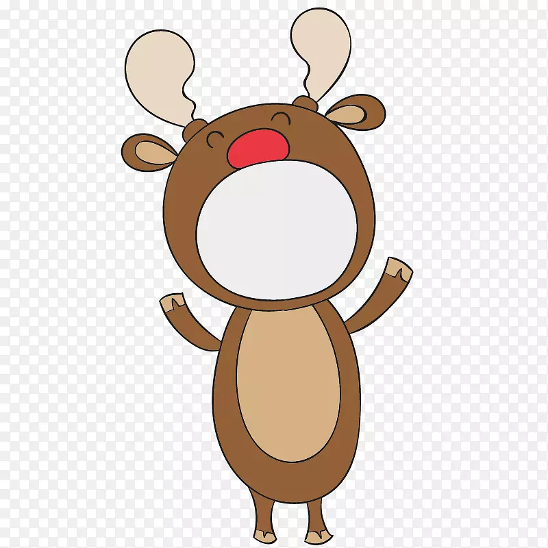 驯鹿画圣诞卡通-驯鹿雪人表情
