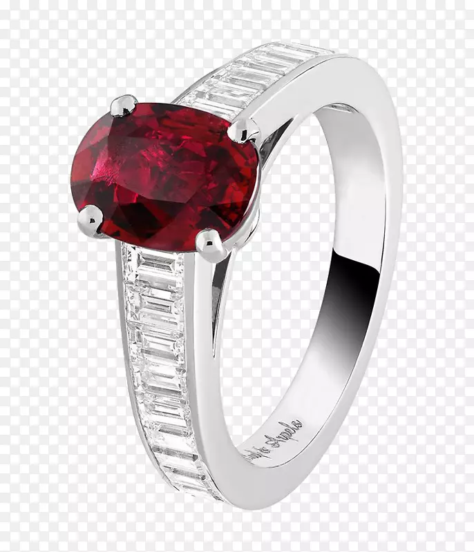 订婚戒指，红宝石，凡克莱和阿皮尔斯宝石-钻石实物产品的记帐部门，红色的红宝石​​戒指