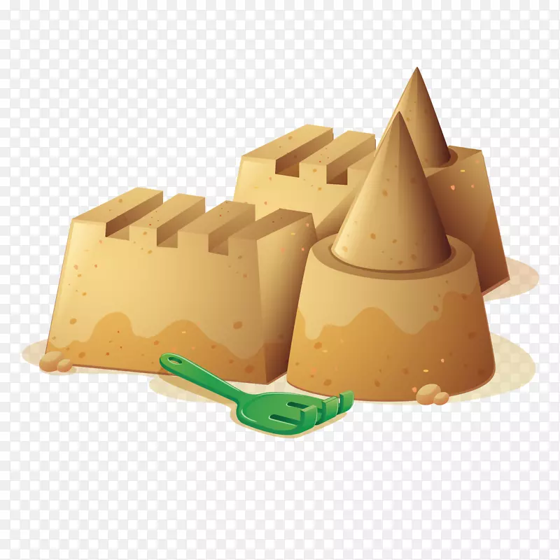 免版税的沙艺术和玩插图-沙城堡