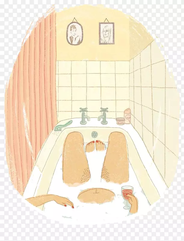 浴缸浴巾浴室沐浴卡通浴缸场景