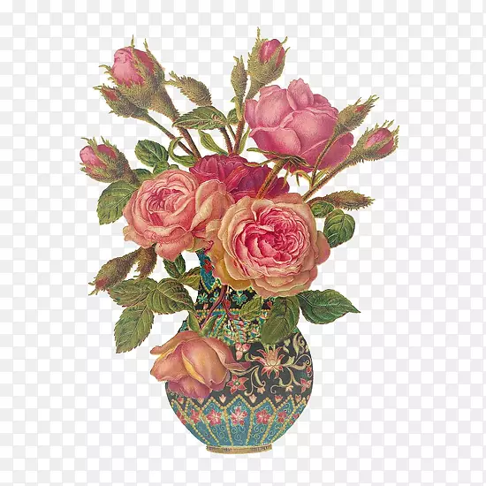 花束玫瑰老式服装剪贴画花瓶