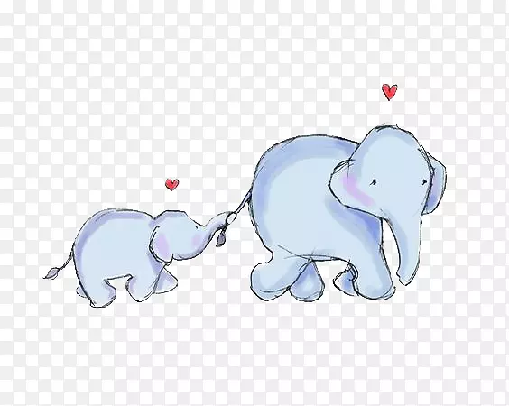 大象婴儿母亲插图-大象