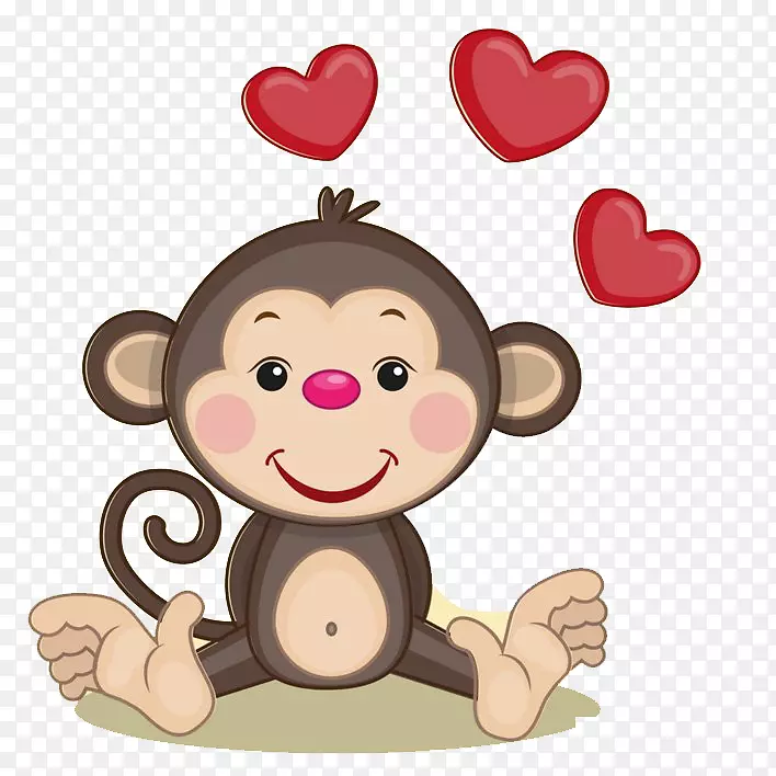 猴子心脏图-可爱的猴子