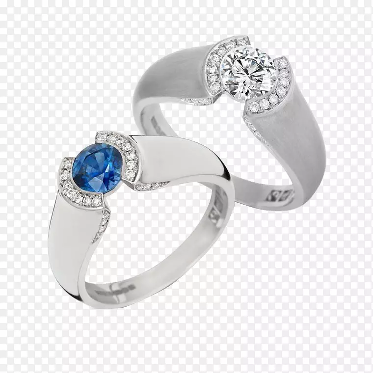 蓝宝石订婚戒指钻石产品种类蓝宝石和钻石戒指