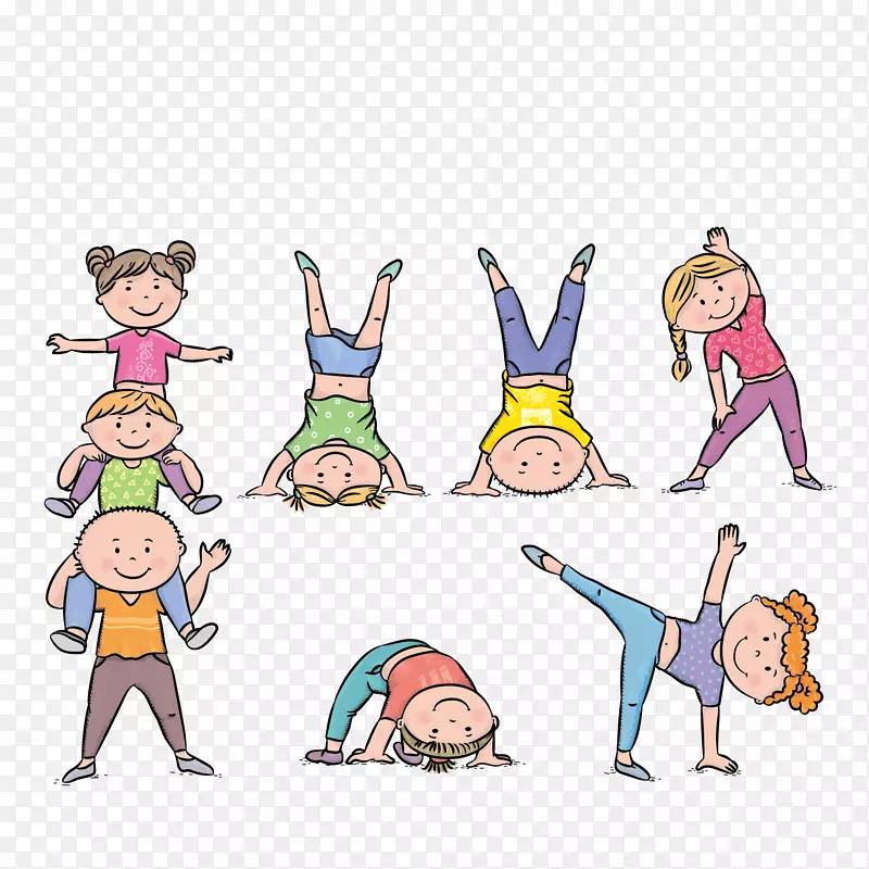 体育锻炼儿童插图体操-儿童做体操