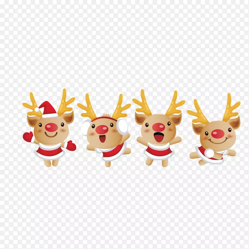 圣诞老人驯鹿圣诞剪贴画-驯鹿