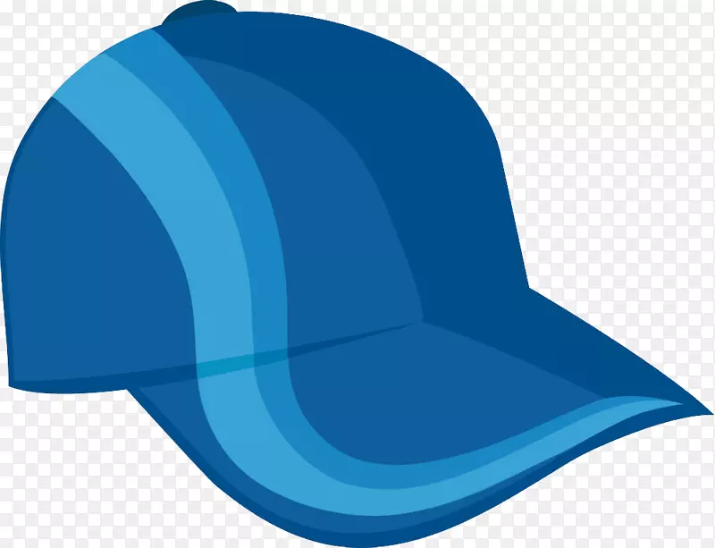 棒球帽-免费剪贴画-手绘蓝色尖顶帽