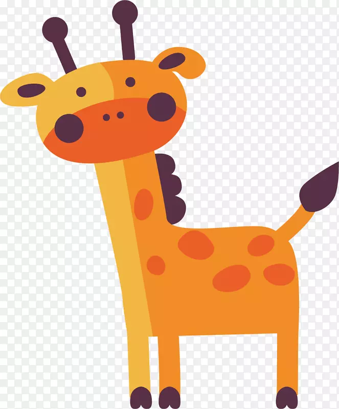 剪贴画-可爱的长颈鹿