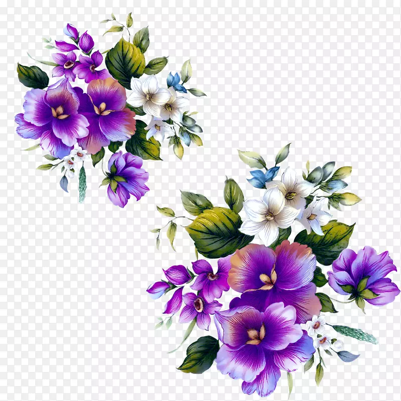 花型设计花紫花装饰花纹
