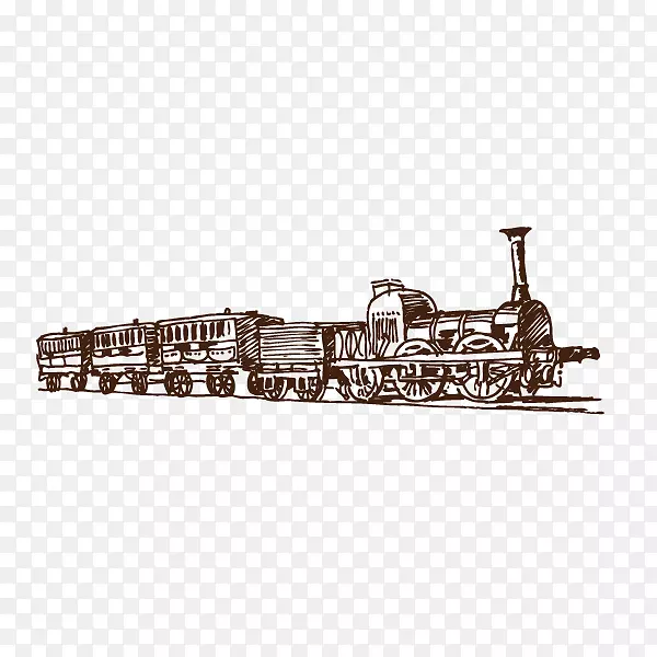 火车蒸汽机车轨道运输-火车，蒸汽列车，复古