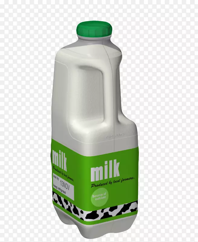 奶瓶3D计算机图形.绿色酸奶瓶