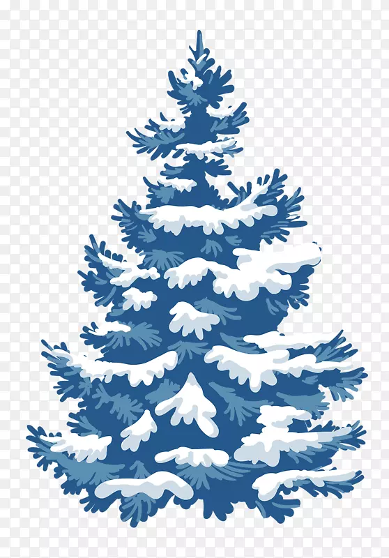 圣诞卡雪圣诞树-雪树