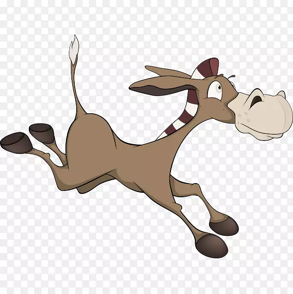 驴子动画插图-卡通驴子停跑