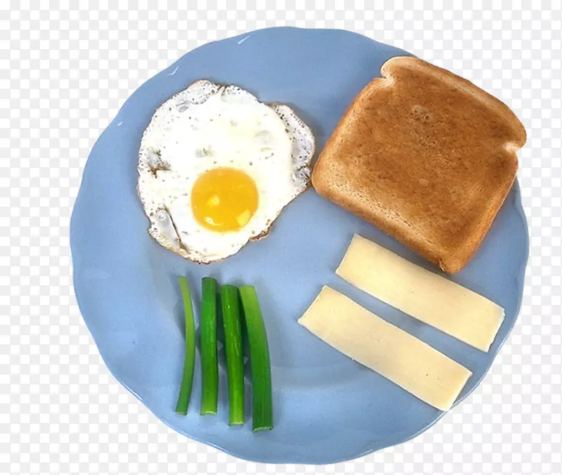 丰盛早餐煎蛋食品夹艺术早餐吐司