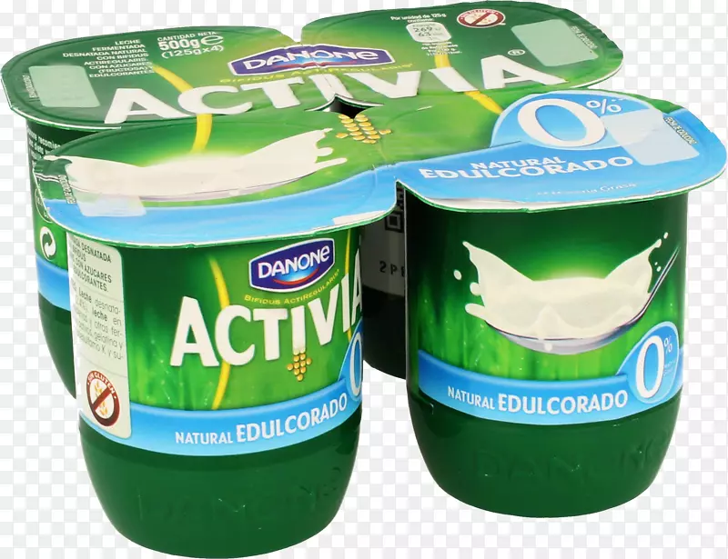 牛奶冷冻酸奶早餐Activia-四瓶绿色酸奶瓶