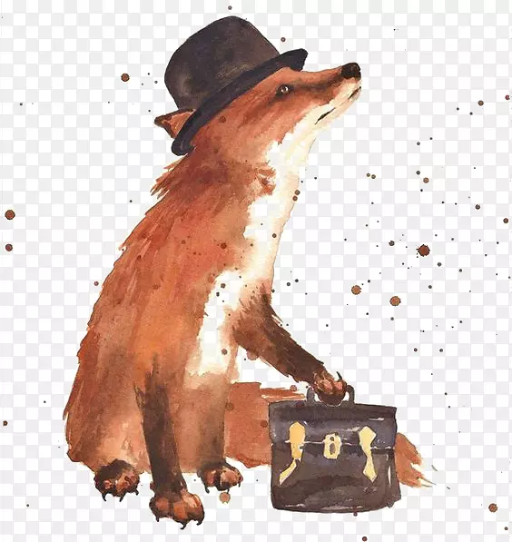 艺术狐狸绘画-狐狸