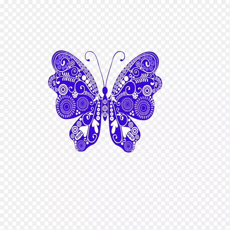 蝴蝶-剪辑艺术-蓝色蝴蝶