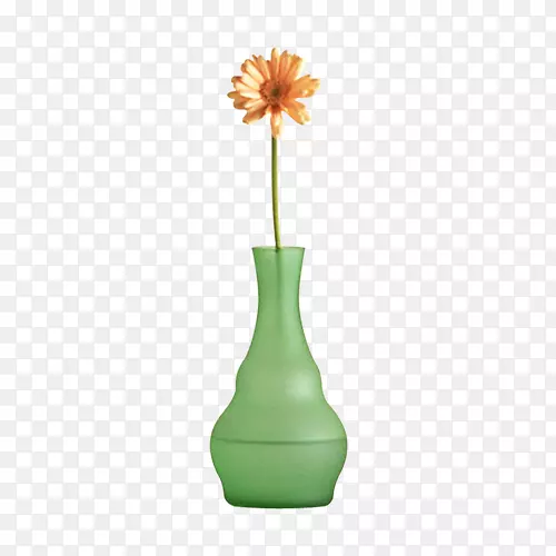 花瓶花束-绿色花瓶