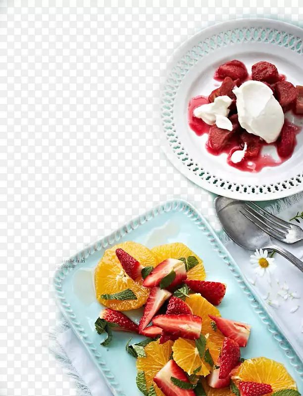 冰淇淋草莓水果沙拉食物草莓水果沙拉