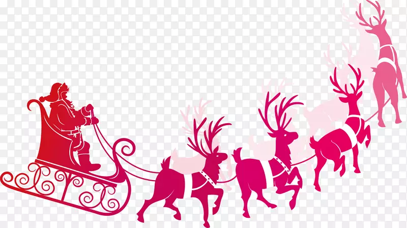 圣诞老人驯鹿鲁道夫圣诞老人驯鹿剪贴画圣诞老人骑雪橇