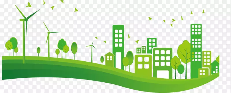 城市绿色剪贴画-宣传材料绿色城市背景