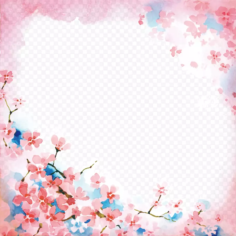 樱花水彩画-樱花