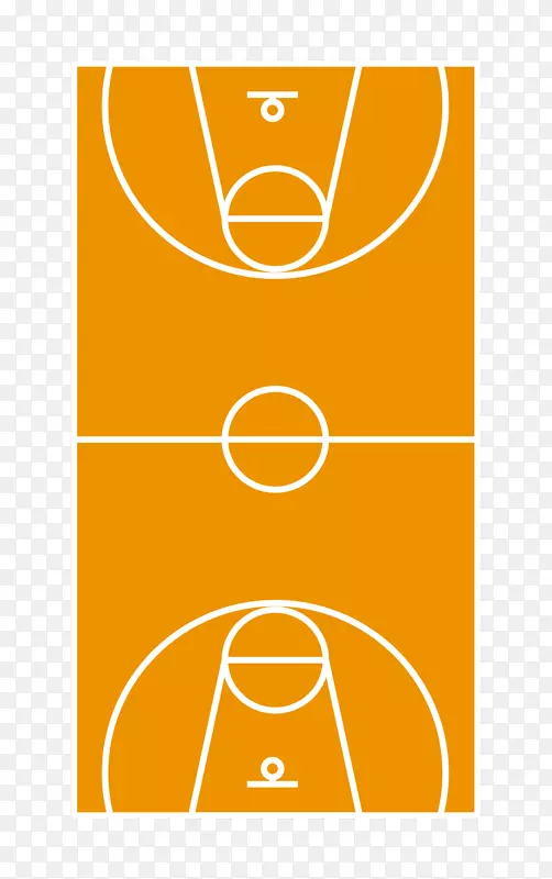 篮球场剪贴画-黄色篮球场