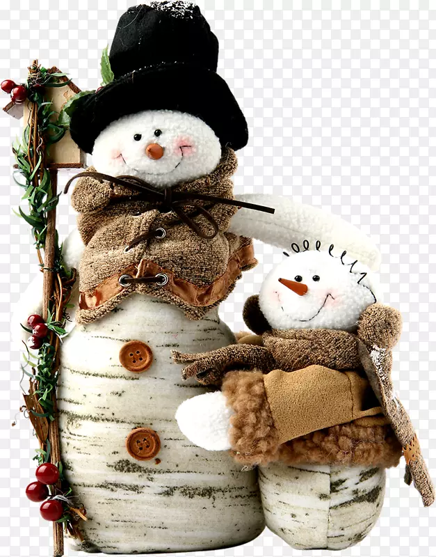 雪人圣诞壁纸-两个可爱的雪人