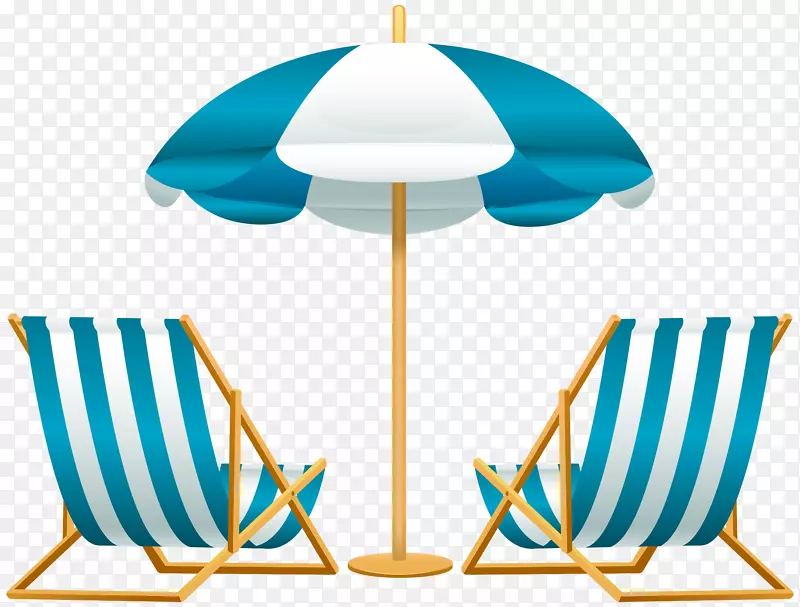 沙滩椅伞夹艺术沙滩太阳伞和椅子