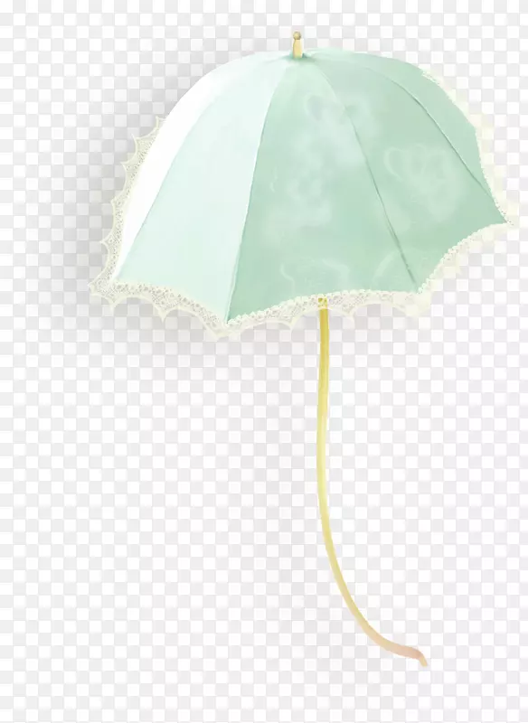 雨伞卡通画-绿色雨伞