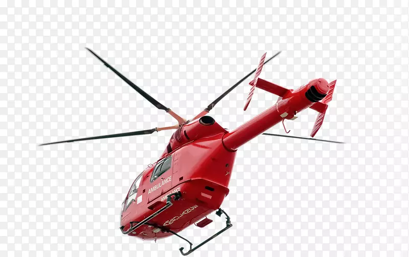 直升机飞行飞机-大型红色飞行直升机